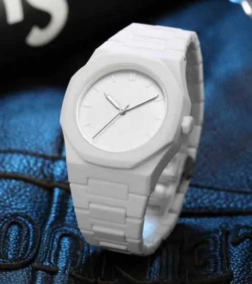 White Aura Wrist Watch Lightweight Fashion Watch with Butterfly Lock Classic Watch