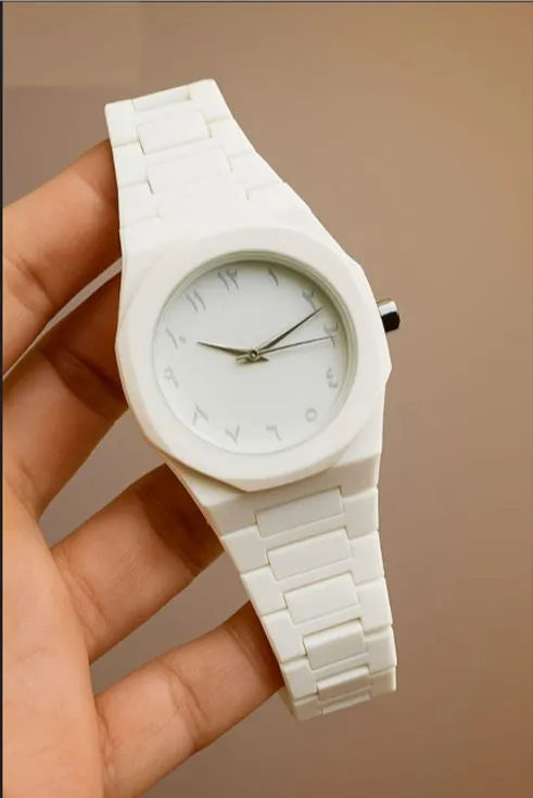 White Aura Wrist Watch Lightweight Fashion Watch with Butterfly Lock Classic Watch